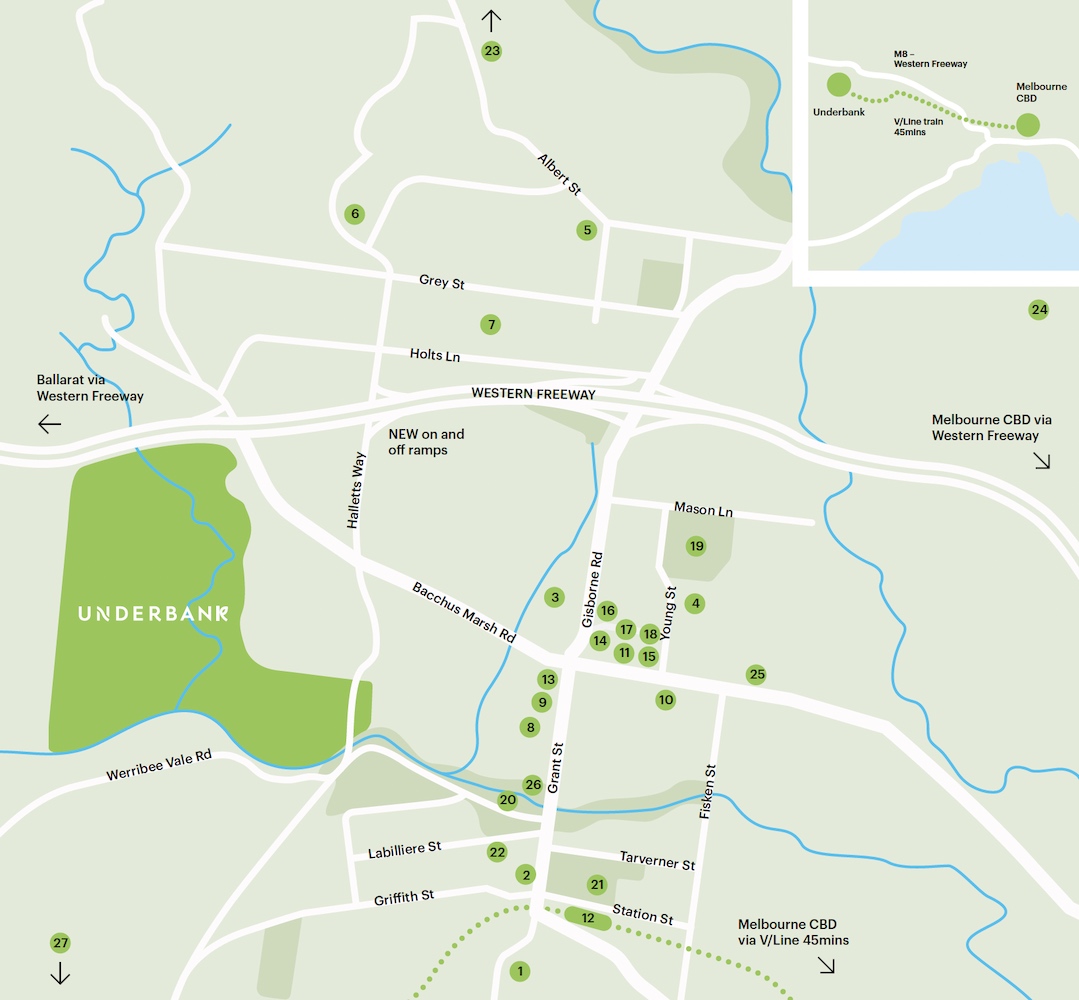 Underbank Estate - Bacchus Marsh Location Map